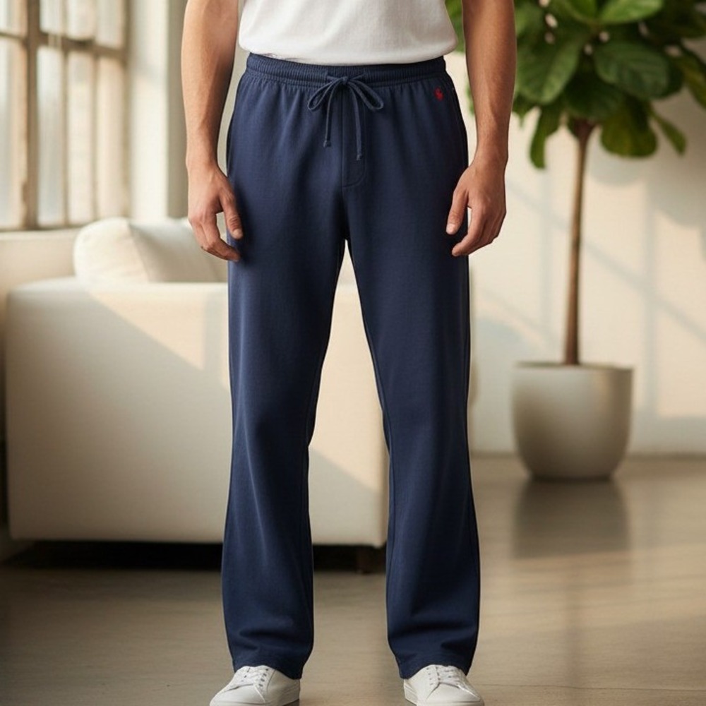 Polo Ralph Lauren Pajama Pants Mens Large Blue Cotton Modal Sleepwear Drawstring